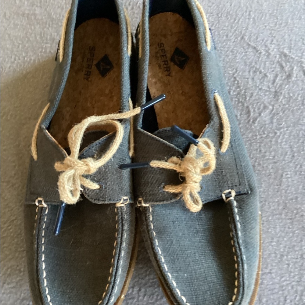 Sperry Top-Sider 12 Women's Original 2-Eye Hemp Boat Shoe Loafers Navy Blue